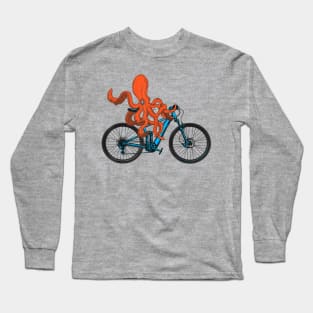 Octopus On A Bicycle Meme Long Sleeve T-Shirt